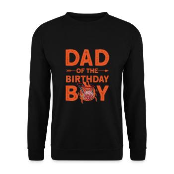 Dad Of The Birthday Boy - Unisex Pullover - Schwarz - Vorne - Alina (178cm) & Michal (187cm)