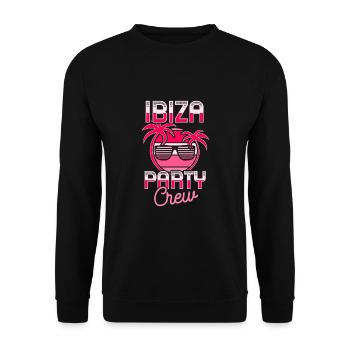 Ibiza Party Crew Spanien Sommer Urlaub - Unisex Pullover - Schwarz - Vorne - Alina (178cm) & Michal (187cm)