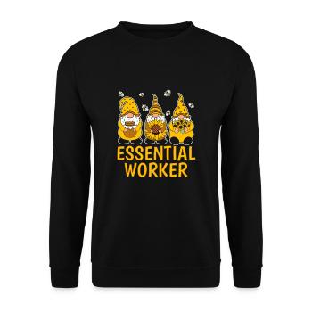 Essential Worker - Unisex Pullover - Schwarz - Vorne - Alina (178cm) & Michal (187cm)