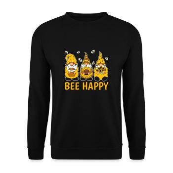 Bee Happy - Unisex Pullover - Schwarz - Vorne - Alina (178cm) & Michal (187cm)