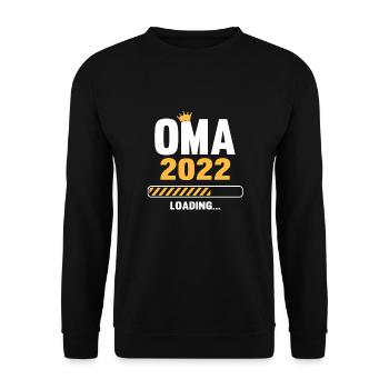 Oma 2022 Loading Schwangerschaftsankündigung - Unisex Pullover - Schwarz - Vorne - Alina (178cm) & Michal (187cm)