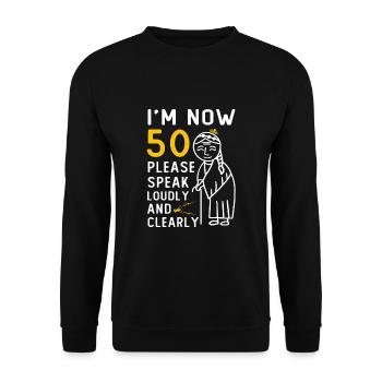 Frau 50. Geburtstag 50 Jahre Alt B-Day - Unisex Pullover - Schwarz - Vorne - Alina (178cm) & Michal (187cm)