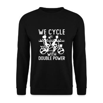 We ride with a double power tandem - Unisex Sweatshirt - black - Front - Alina (178cm) & Michal (187cm)