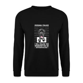 Cane Corso Personal Stalker - Unisex Pullover - Schwarz - Vorne - Alina (178cm) & Michal (187cm)