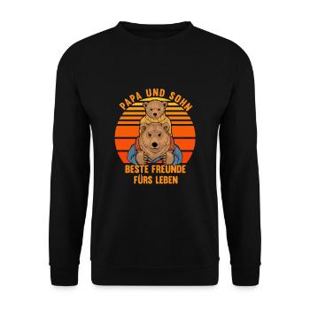 Papa und Sohn Beste Freunde Fürs Leben - Unisex Pullover - Schwarz - Vorne - Alina (178cm) & Michal (187cm)