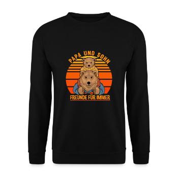 Papa und Sohn Freunde Für Immer Partnerlook - Unisex Pullover - Schwarz - Vorne - Alina (178cm) & Michal (187cm)