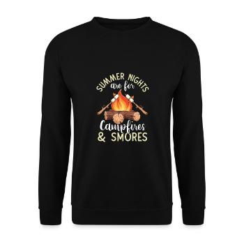 Nuits d’été Feux de camp et Smores - Sweat-shirt Unisexe - noir - Devant - Alina (178cm) & Michal (187cm)