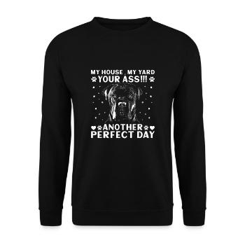 Cane Corso My House My Yard - Unisex Sweatshirt - black - Front - Alina (178cm) & Michal (187cm)