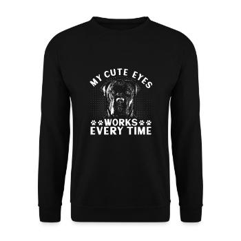 My Cute Eyes Works Every Time Cane Corso - Unisex Sweatshirt - black - Front - Alina (178cm) & Michal (187cm)