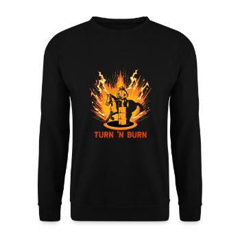 Turn and Burn - Unisex Sweatshirt - black - Front - Alina (178cm) & Michal (187cm)