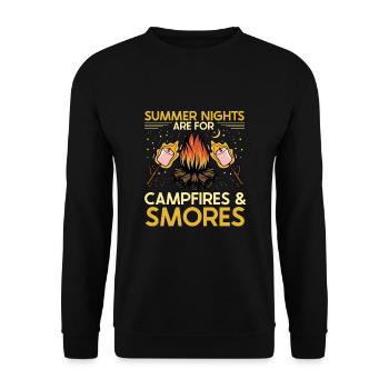 Nuits d’été Feux de camp et Smores - Sweat-shirt Unisexe - noir - Devant - Alina (178cm) & Michal (187cm)