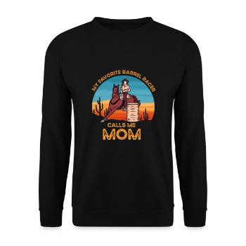 Barrel Racer Mom - Unisex Sweatshirt - black - Front - Alina (178cm) & Michal (187cm)