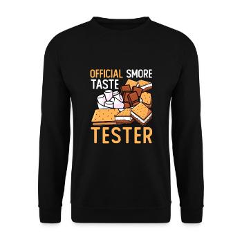 Testeur officiel de boutons Smore - Sweat-shirt Unisexe - noir - Devant - Alina (178cm) & Michal (187cm)