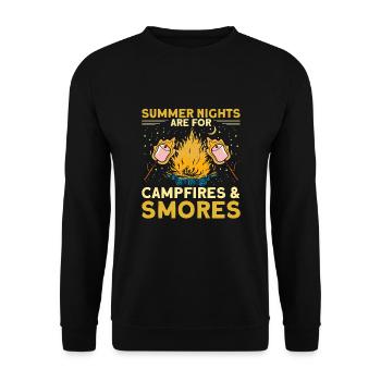 Nuits d’été Feux de camp et Smores - Sweat-shirt Unisexe - noir - Devant - Alina (178cm) & Michal (187cm)