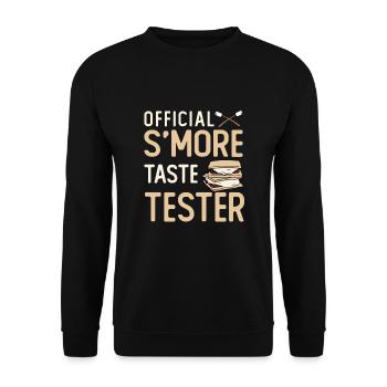Testeur officiel de boutons Smore - Sweat-shirt Unisexe - noir - Devant - Alina (178cm) & Michal (187cm)