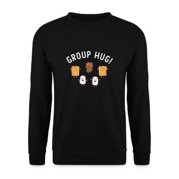 Group Hug - Unisex Pullover - Schwarz - Vorne - Alina (178cm) & Michal (187cm)