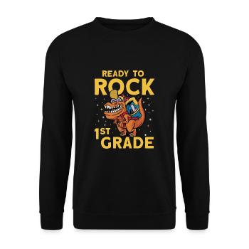 Ready To Rock 1st Grade - Unisex Sweatshirt - black - Front - Alina (178cm) & Michal (187cm)