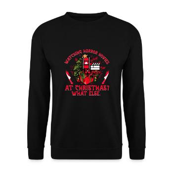 Regarder des films d’horreur à Noël Quoi d’autre - Sweat-shirt Unisexe - noir - Devant - Alina (178cm) & Michal (187cm)