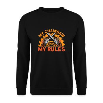 Ma tronçonneuse Mes règles - Sweat-shirt Unisexe - noir - Devant - Alina (178cm) & Michal (187cm)