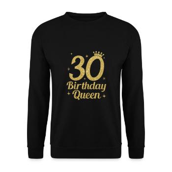Birthday Queen 30 - Unisex Sweatshirt - black - Front - Alina (178cm) & Michal (187cm)