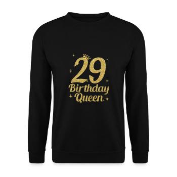 Birthday Queen 29 - Unisex Sweatshirt - black - Front - Alina (178cm) & Michal (187cm)