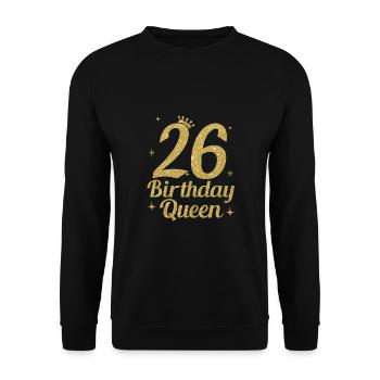 Birthday Queen 26 - Unisex Sweatshirt - black - Front - Alina (178cm) & Michal (187cm)