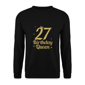 Birthday Queen 27 - Unisex Sweatshirt - black - Front - Alina (178cm) & Michal (187cm)