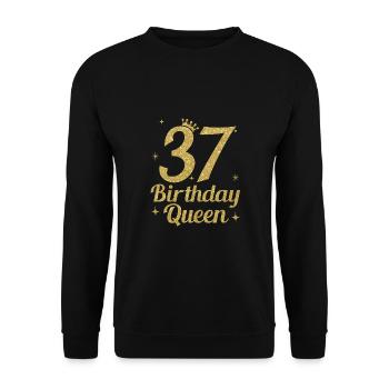 Birthday Queen 37 - Unisex Sweatshirt - black - Front - Alina (178cm) & Michal (187cm)