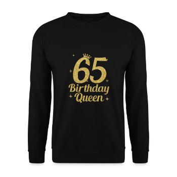 Birthday Queen 65 - Unisex Sweatshirt - black - Front - Alina (178cm) & Michal (187cm)