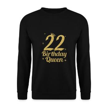 Birthday Queen 22 - Unisex Sweatshirt - black - Front - Alina (178cm) & Michal (187cm)