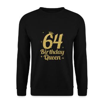 Birthday Queen 64 - Unisex Sweatshirt - black - Front - Alina (178cm) & Michal (187cm)