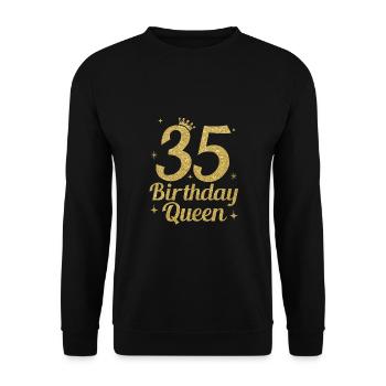 Birthday Queen 35 - Unisex Sweatshirt - black - Front - Alina (178cm) & Michal (187cm)