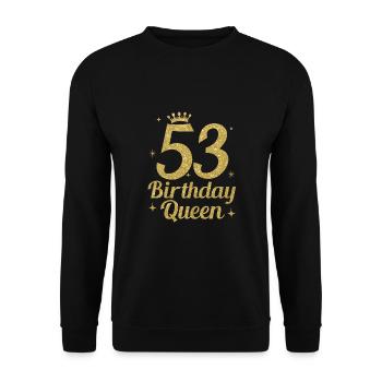 Birthday Queen 53 - Unisex Sweatshirt - black - Front - Alina (178cm) & Michal (187cm)