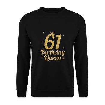 Birthday Queen 61 - Unisex Sweatshirt - black - Front - Alina (178cm) & Michal (187cm)