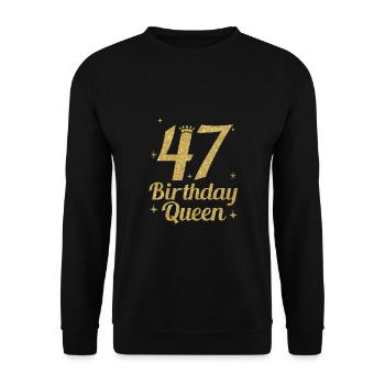 Birthday Queen 47 - Unisex Sweatshirt - black - Front - Alina (178cm) & Michal (187cm)