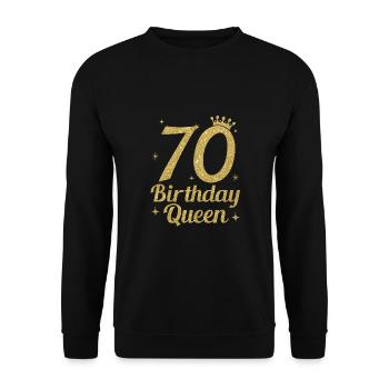 Birthday Queen 70 - Unisex Pullover - Schwarz - Vorne - Alina (178cm) & Michal (187cm)