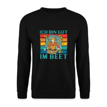 Ich Bin Gut Im Beet - Unisex Pullover - Schwarz - Vorne - Alina (178cm) & Michal (187cm)