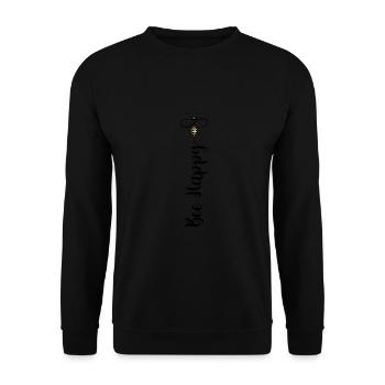 Bee Happy - Unisex Pullover - Schwarz - Vorne - Alina (178cm) & Michal (187cm)