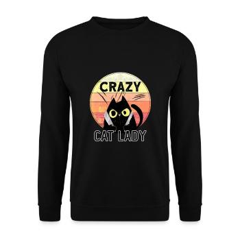 Crazy Cat Lady - Unisex Sweatshirt - black - Front - Alina (178cm) & Michal (187cm)