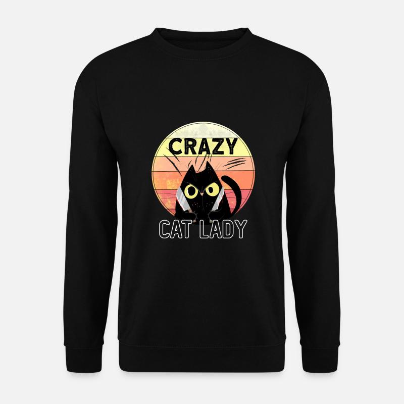 Crazy Cat Lady - Unisex Pullover - Schwarz