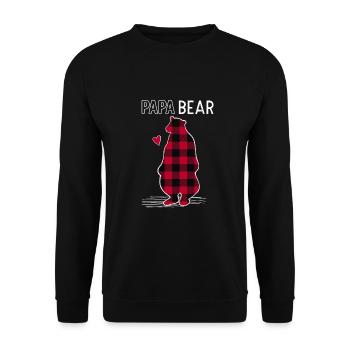 Papa Bear - Unisex Pullover - Schwarz - Vorne - Alina (178cm) & Michal (187cm)