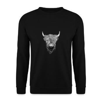 Bovins écossais des Highlands - Sweat-shirt Unisexe - noir - Devant - Alina (178cm) & Michal (187cm)