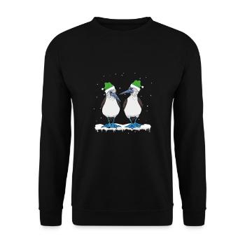 Oiseaux marins Noël à pieds bleus - Sweat-shirt Unisexe - noir - Devant - Alina (178cm) & Michal (187cm)
