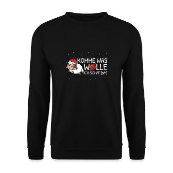 Komme Was Wolle Ich Schaf Das - Unisex Pullover - Schwarz - Vorne - Alina (178cm) & Michal (187cm)
