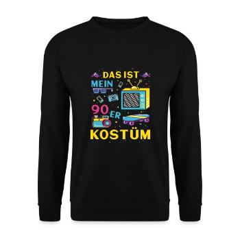 Das ist mein 90er Kostüm - Unisex Pullover - Schwarz - Vorne - Alina (178cm) & Michal (187cm)