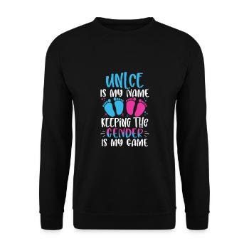Uncle Is My Name Keeping The Gender Is My Game - Unisex Sweatshirt - black - Front - Alina (178cm) & Michal (187cm)