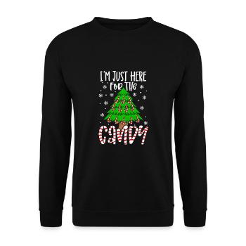 I'm Just Here For The Candy - Unisex Pullover - Schwarz - Vorne - Alina (178cm) & Michal (187cm)