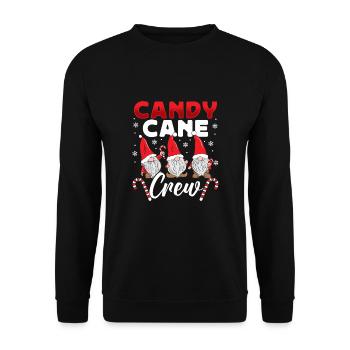 Candy Cane Crew - Unisex Pullover - Schwarz - Vorne - Alina (178cm) & Michal (187cm)