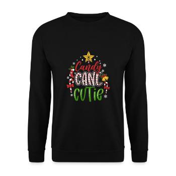 Candy Cane Cutie - Unisex Pullover - Schwarz - Vorne - Alina (178cm) & Michal (187cm)