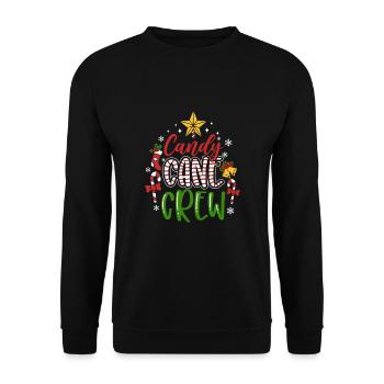 Candy Cane Crew - Unisex Pullover - Schwarz - Vorne - Alina (178cm) & Michal (187cm)